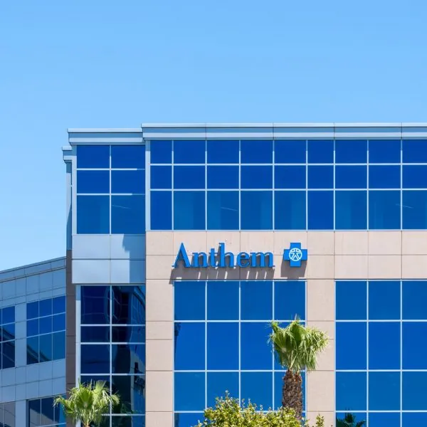 Woodland Hills, California, USA - July 7, 2022: Anthem Blue Cross and Blue Shield office building in Woodland Hills, California, USA. Anthem is a health insurance plan provider.